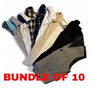 Bundle of 10 Boys Dress Shirts and Vests